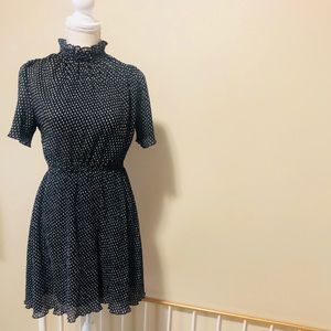 SHEER TOP HIGH NECK DRESS